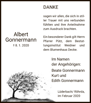 Traueranzeige von Albert Gonnermann von Eschwege