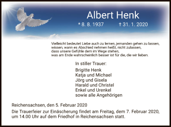 Traueranzeige von Albert Henk von Eschwege