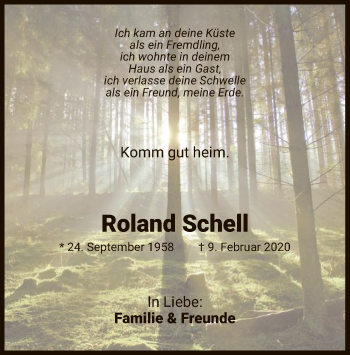 Traueranzeige von Roland Schell von Eschwege