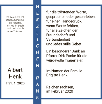 Traueranzeige von Albert Henk von Eschwege