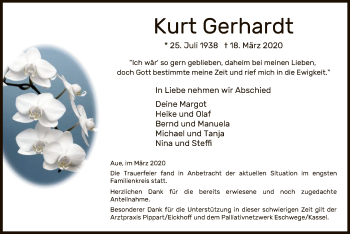 Traueranzeige von Kurt Gerhardt von Eschwege