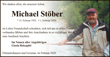 Traueranzeige von Michael Stöber von Eschwege