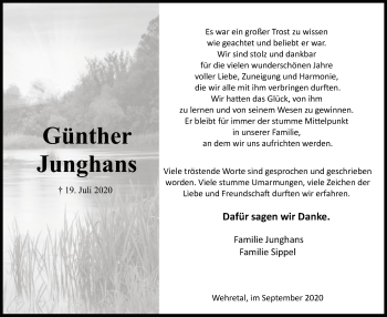 Traueranzeige von Günther Junghans von WRS