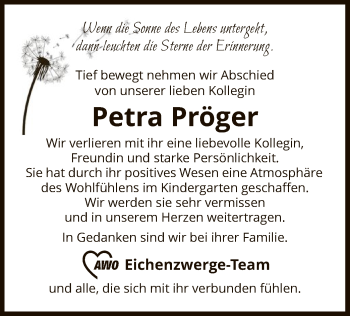 Traueranzeige von Petra Pröger von WRS