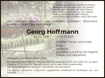 Traueranzeige von Georg Hoffmann von WRS