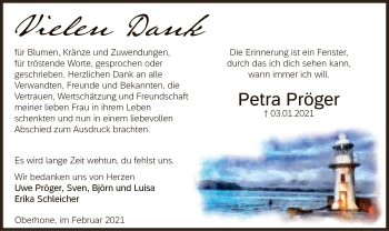 Traueranzeige von Petra Pröger von WRS