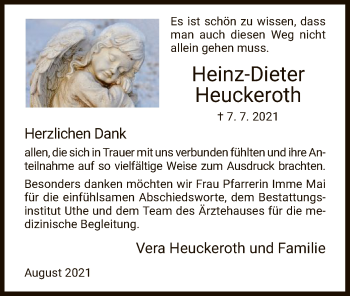 Traueranzeige von Heinz-Dieter Heuckeroth von WRS