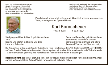 Traueranzeige von Karl Bornscheuer von WRS