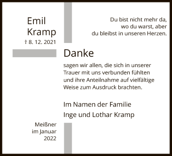 Traueranzeige von Emil Kramp von WRS