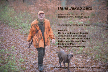 Traueranzeige von Hans Jakob Latz von HNA