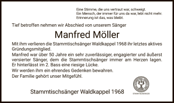 Traueranzeige von Manfred Möller von WRS