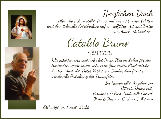 Traueranzeige von Cataldo Bruno von WRS