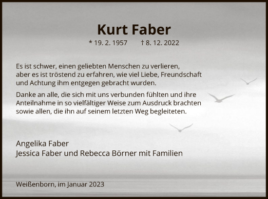 Traueranzeige von Kurt Faber von WRS