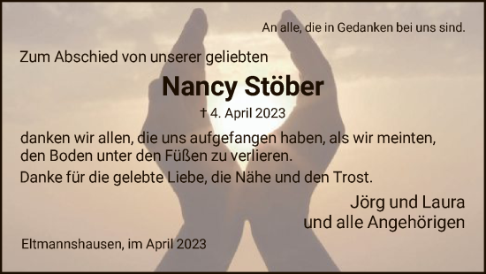 Traueranzeige von Nancy Stöber von WRS