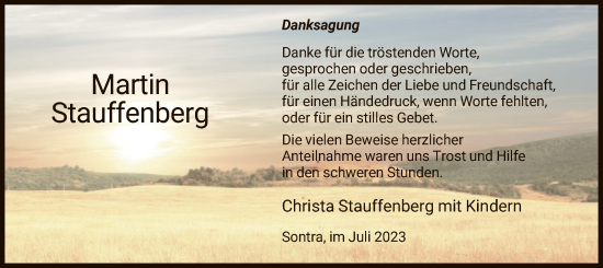 Traueranzeige von Martin Stauffenberg von WRS