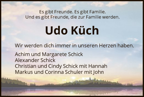 Traueranzeige von Udo Küch von WRS